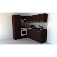 Bucatarie de Colt GENA NEW 5 ST. 170-220, Cu Corp de Cuptor, Wenge / Decor 8548